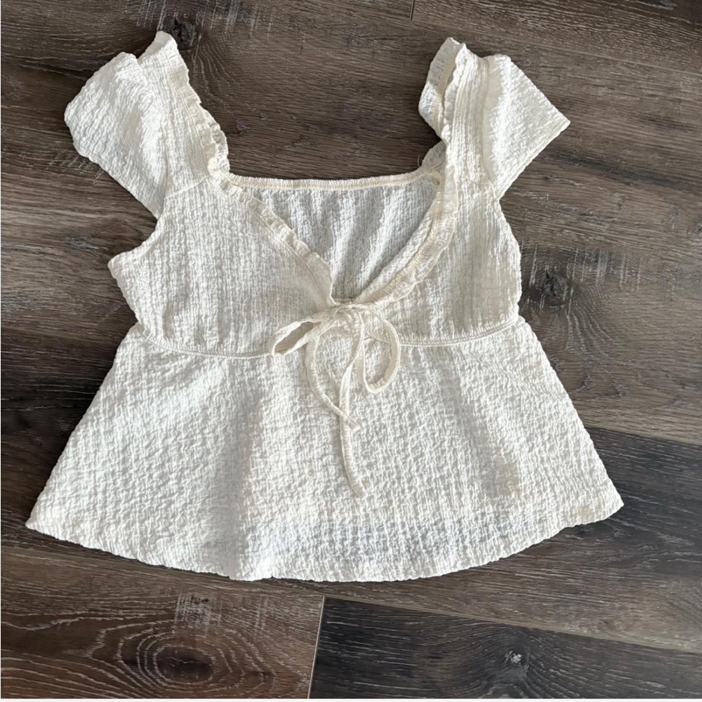 Elegant White Ruffle Top